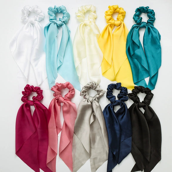 Satin Knotted Hair Ring Ponytail Ribbon Head Jewelry Seiko High Elasticity