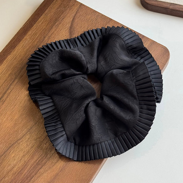 Satin Pleated Splicing Handmade Geometric Hair Tie High Elasticity Versatile Highend
