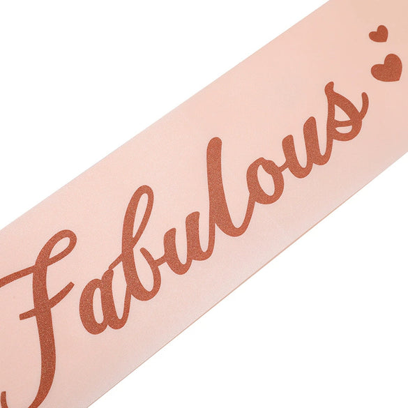 Satin Shoulder Ribbon Belt For Girl Party Decoration With Printing Rose Gold Fashion Style