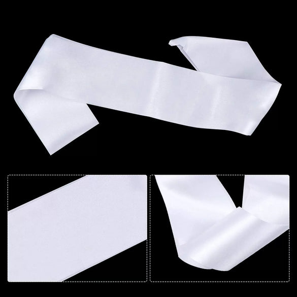 Satin Shoulder Strap Etiquette Belt White For Party And Dance Decoration