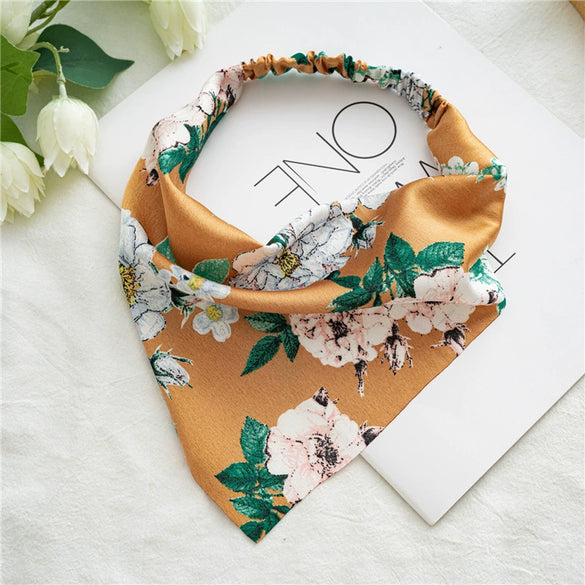 Satin Triangle Scarf Hair Accessories For Women Geometric Style
