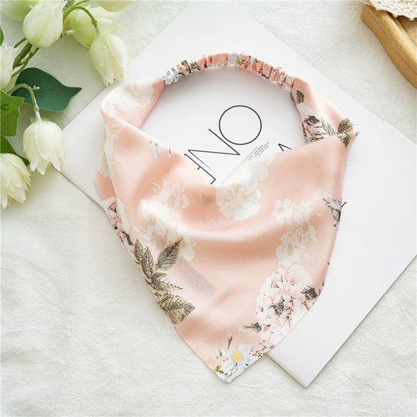 Satin Triangle Scarf Hair Accessories For Women Geometric Style