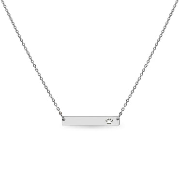 Stainless Steel Blank Cutout Paw Print Bar Necklace / SBB0247