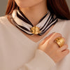 Scarf Buckle And Ring Dualuse Jewelry Geometric Titanium Steel Electroplating For Women