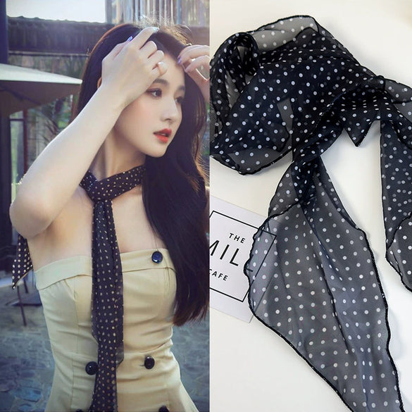 Scarf Vintage Style Leopard Print Wave Dot Polyester Chiffon Print