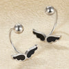 Screw Twist Earrings 925 Silver Geometric Dripping Oil Style Women's Jewelry