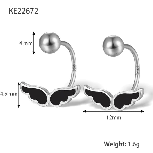 Screw Twist Earrings 925 Silver Geometric Dripping Oil Style Women's Jewelry