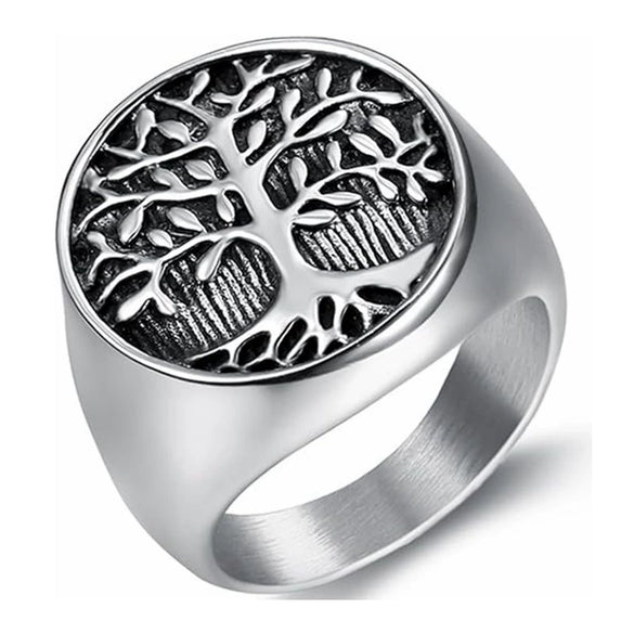 Seal Bracelet Life Tree Ring Titanium Steel Polish Unisex