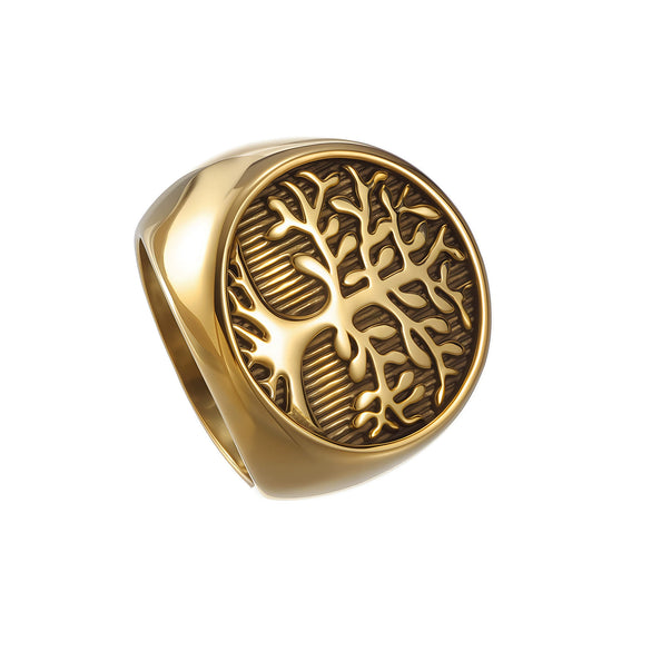 Seal Bracelet Life Tree Ring Titanium Steel Polish Unisex