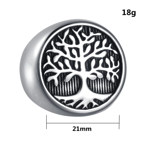 Seal Bracelet Life Tree Ring Titanium Steel Polish Unisex