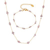 Seamless Freshwater Pearl Titanium Steel Necklace Bracelet Set For Ladies With Electroplating Treatment