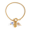 Seaside Ocean Style Conch Crab Claw Ceramic Glaze Handmade Stainless Steel Chain Bracelet With Electroplating For Women