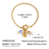 Seaside Ocean Style Conch Crab Claw Ceramic Glaze Handmade Stainless Steel Chain Bracelet With Electroplating For Women