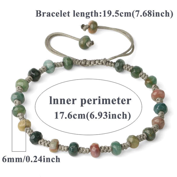 Semi Precious Stone Geometric Beaded Woven Bracelet Polished Unisex Personality Jewelry