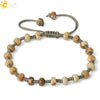 Semi Precious Stone Geometric Beaded Woven Bracelet Polished Unisex Personality Jewelry