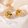 Semicircular Geometric Titanium Steel Women's Earrings With Electroplating And Personality Style