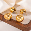 Semicircular Geometric Titanium Steel Women's Earrings With Electroplating And Personality Style