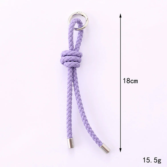 Semimanual Handwoven Artificial Leather Car Keychain Pendant Mobile Phone Bag Pendant Lanyard Small Gift