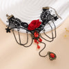 Sexy Gothic Handmade Lace Red Rose Bracelet For Women