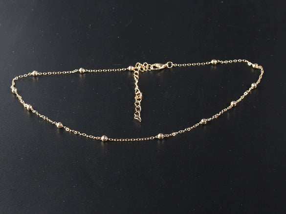 Sexy Simple Ball Chain Short Clavicle Chain Copper Bead Neck Chain Necklace