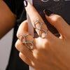 8 Shaped Line Opening Ring Titanium Steel Pvd Plated Simple Cold Style Women's Hand Jewelry With Geometric Design