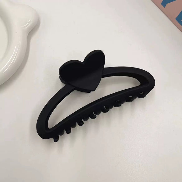 Shark Clip Milk Brown Series Love Semicircle Handmade Simple Hair Clip For Women