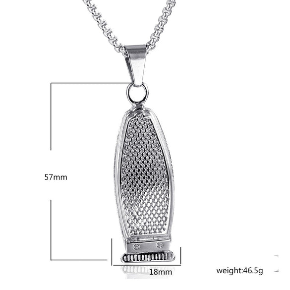 Shaver Jewelry Men's Pendant Necklace Titanium Steel Geometric Casting