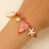 Shell And Ceramic Dopamine Starfish And Fish Pendant Necklace Electroplated Ocean Style For Women