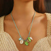 Shell And Ceramic Dopamine Starfish And Fish Pendant Necklace Electroplated Ocean Style For Women