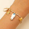 Shell And Ceramic Dopamine Starfish And Fish Pendant Necklace Electroplated Ocean Style For Women