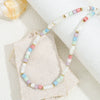 Shell And Stainless Steel Geometric U Shape Vacuum Plated Clavicle Chain Necklace For Women