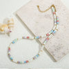 Shell And Stainless Steel Geometric U Shape Vacuum Plated Clavicle Chain Necklace For Women