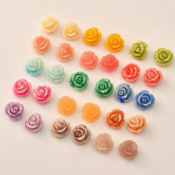 Shell Anemone Rose Flower Loose Beads For Bracelet Necklace Earrings Accessories