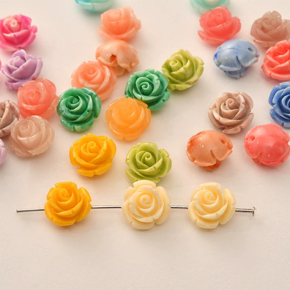 Shell Anemone Rose Flower Loose Beads For Bracelet Necklace Earrings Accessories