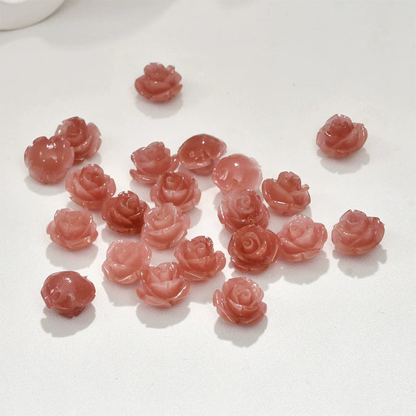 Shell Anemone Rose Flower Loose Beads For Bracelet Necklace Earrings Accessories