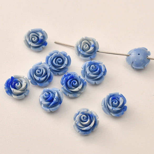 Shell Anemone Rose Flower Loose Beads For Bracelet Necklace Earrings Accessories