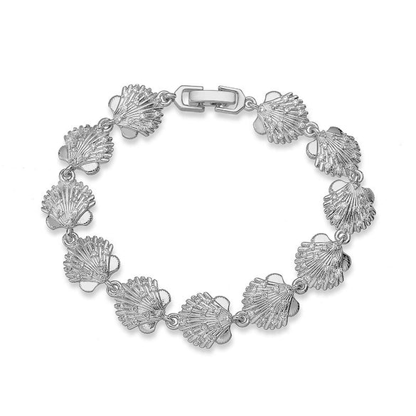 Shell Conch Starfish Stitching Copper Bracelet With Star Animal Zodiac Pattern Electroplating For Women