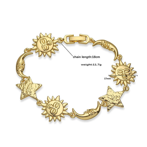 Shell Conch Starfish Stitching Copper Bracelet With Star Animal Zodiac Pattern Electroplating For Women