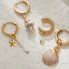 Shell Conch Women's Vacation Style Fourpiece Earring Set