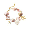 Shell Coral Stainless Steel 18K Gold Electroplated Bracelet For Women Vacation Style