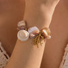 Shell Coral Stainless Steel 18K Gold Electroplated Bracelet For Women Vacation Style
