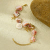 Shell Coral Stainless Steel 18K Gold Electroplated Bracelet For Women Vacation Style