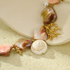 Shell Coral Stainless Steel 18K Gold Electroplated Bracelet For Women Vacation Style