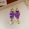 Shell Fishshaped Animal Pattern Tassel Pendant Earrings For Women