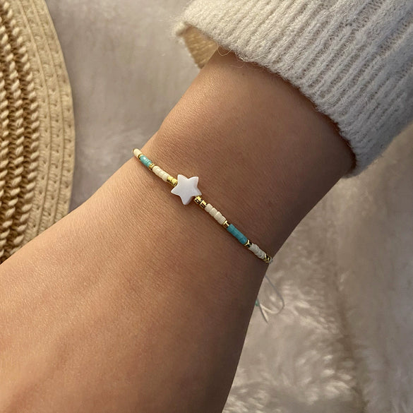 Shell Fivepointed Star Woven Bracelet For Women