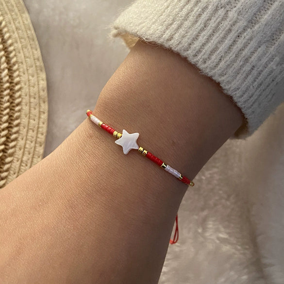 Shell Fivepointed Star Woven Bracelet For Women