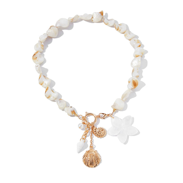 Shell Flower Animal Zodiac Electroplated Handmade Women's Pendant Necklace