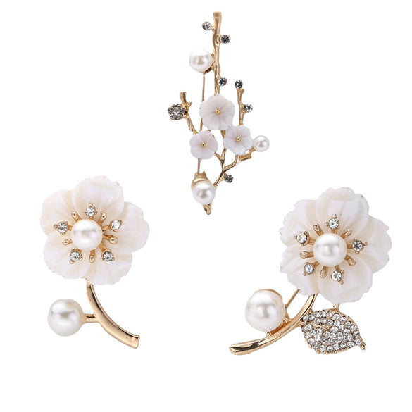 Shell Flower Brooch Electroplated For Women And Couple Style Luxury Accessories