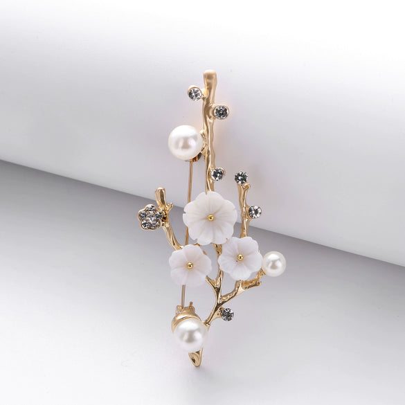 Shell Flower Brooch Electroplated For Women And Couple Style Luxury Accessories