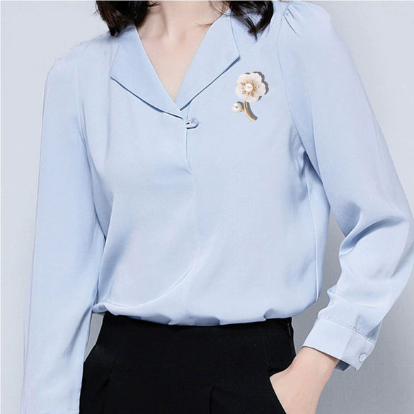 Shell Flower Brooch Electroplated For Women And Couple Style Luxury Accessories